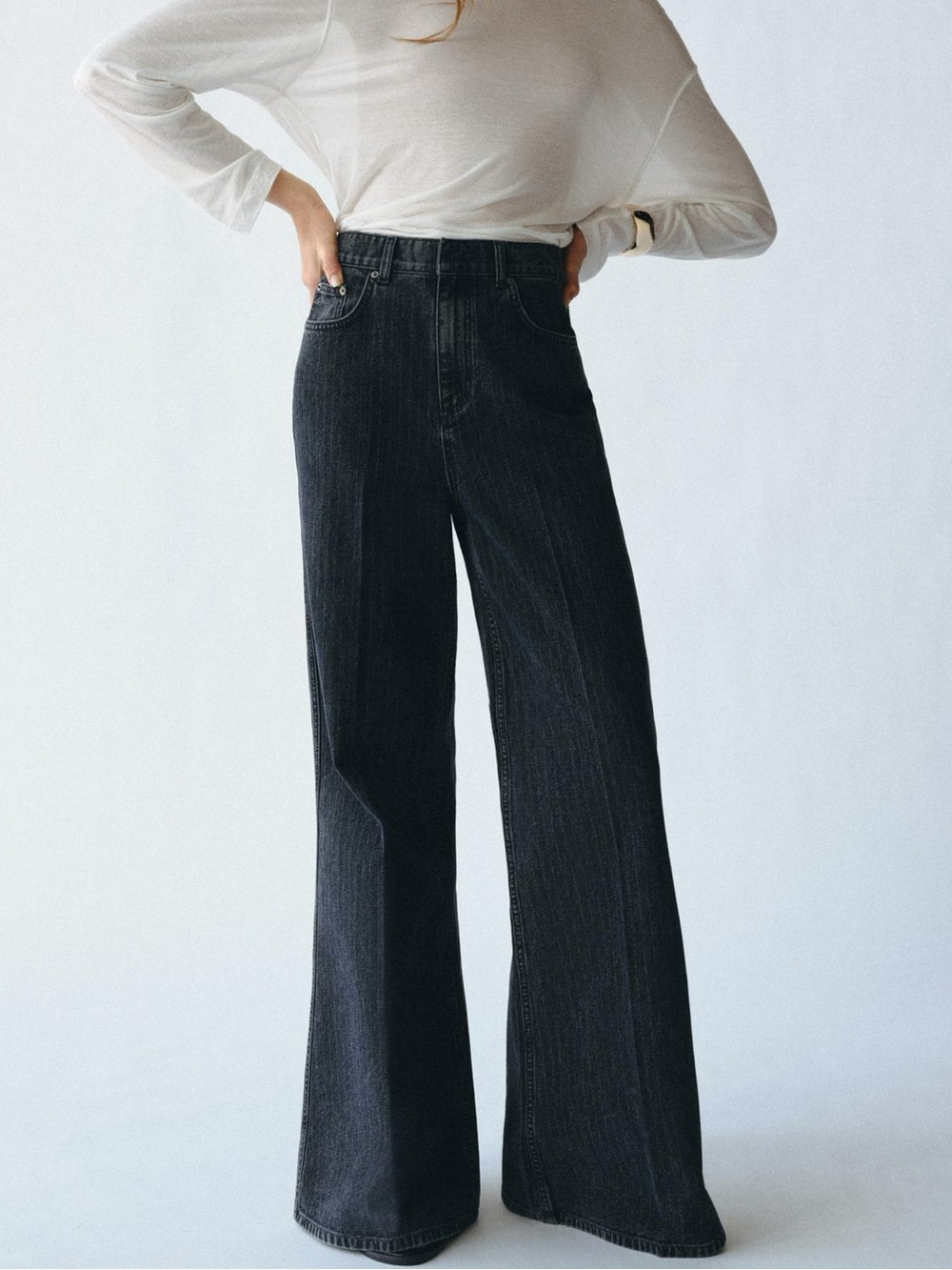ZARA High-Waist Wide Leg Women's Jeans